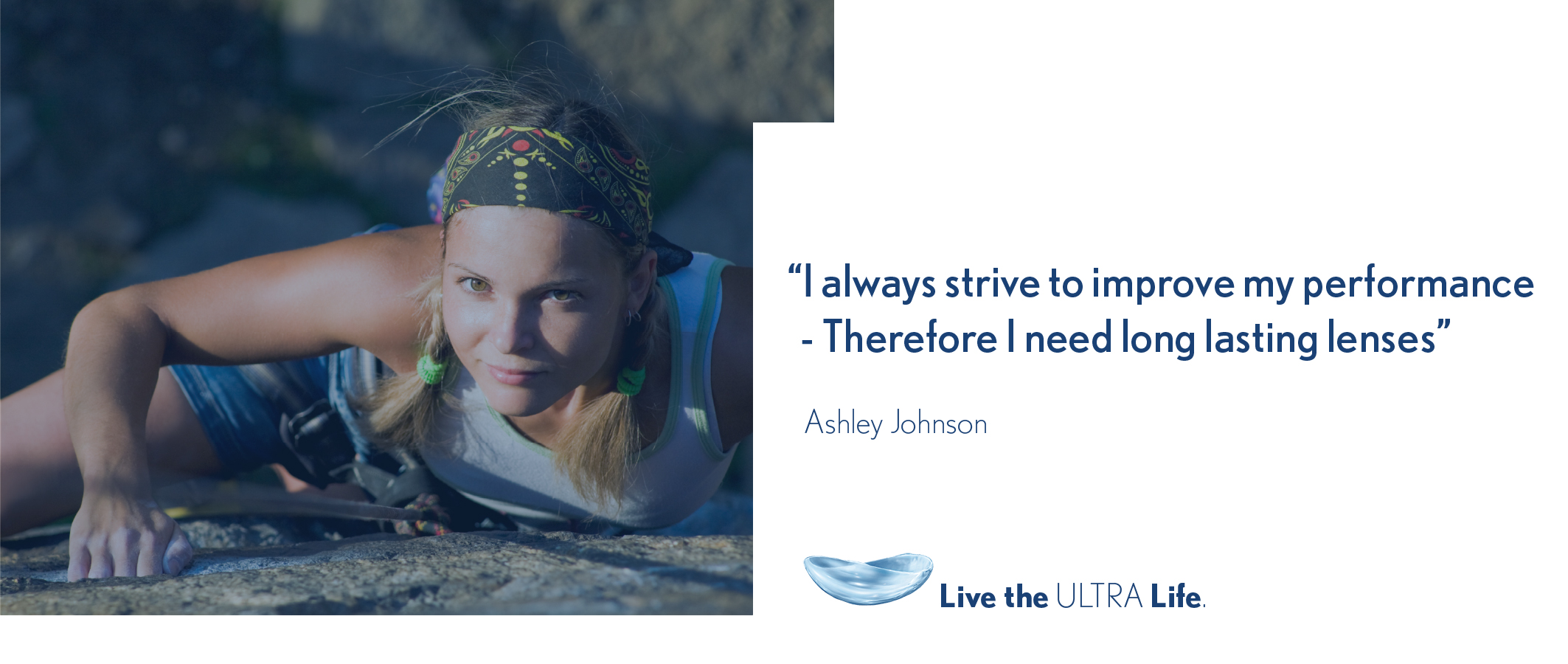 Rock climber needs lenses to perform